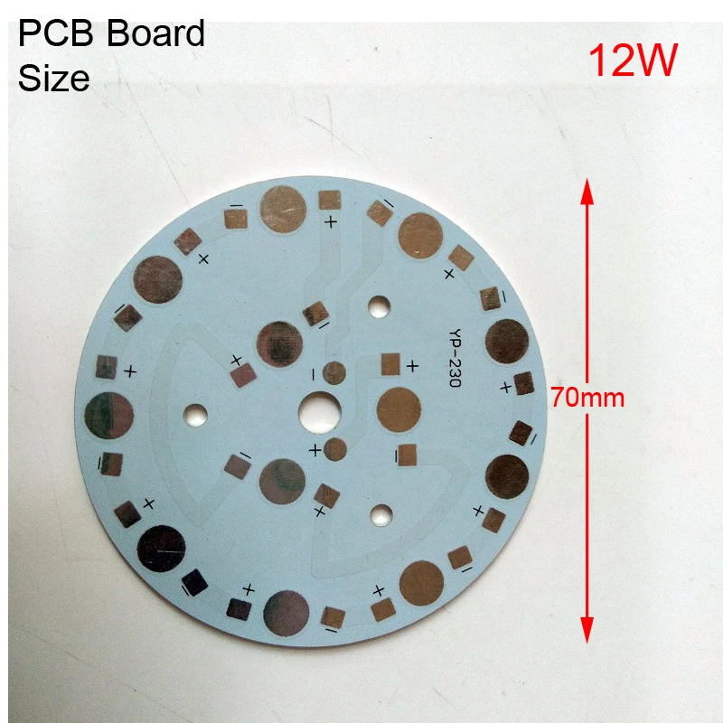 12W 70mm 1/5/10/50 шт База Светодиодный пластина pcb самодельный радиатор Панель для потолочного освещения, bulib свет Алюминий доска 1/3/4/5/7/9/12W подложка - Испускаемый цвет: 12W 70mm