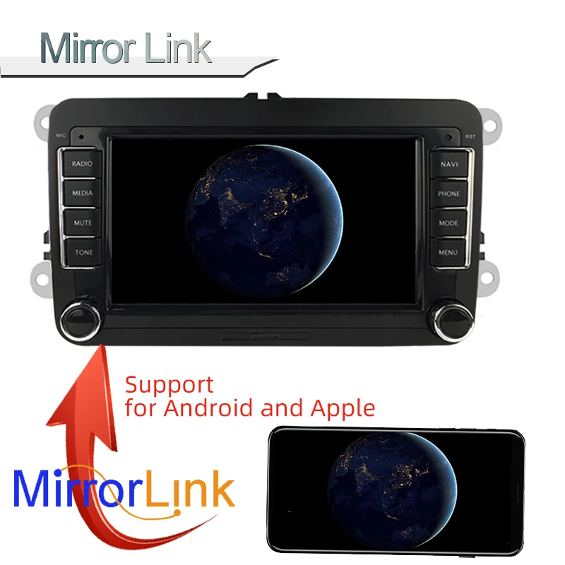 Android 9 2 Din 7 ''Зеркало Ссылка автомобиля стерео радио gps Wifi для Bora Golf VW Polo Volkswagen Passat B6 B7 Touran MP5 BT FM видео