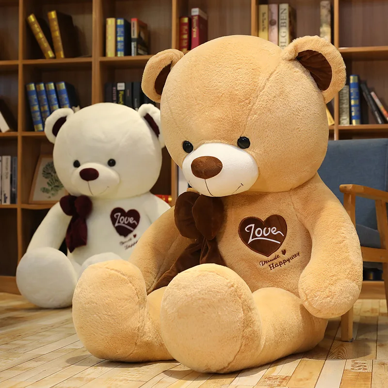 Hot High Quality 80CM/100CM 4 Colors Teddy Bear With Scarf Stuffed Animals Plush Toys Doll Lovers Birthday Baby Gift | Игрушки и хобби
