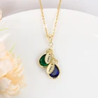 Ожерелье женское с кулоном в виде капли воды, 12 цветов