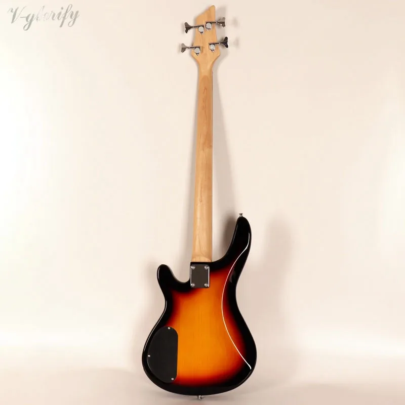 Хорошее качество 4 струнная электрическая бас гитара sunburst Цвет Полный липа тела Канада клен шеи пена чехол