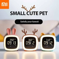 xiaomi youpin creative led night light with thermometer bedside alarm clock bedroom gift usb rechargeable digital clock 5 styles
