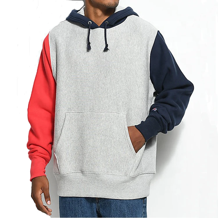

Hip hop different color sleeves colorblock hoodie streetwear