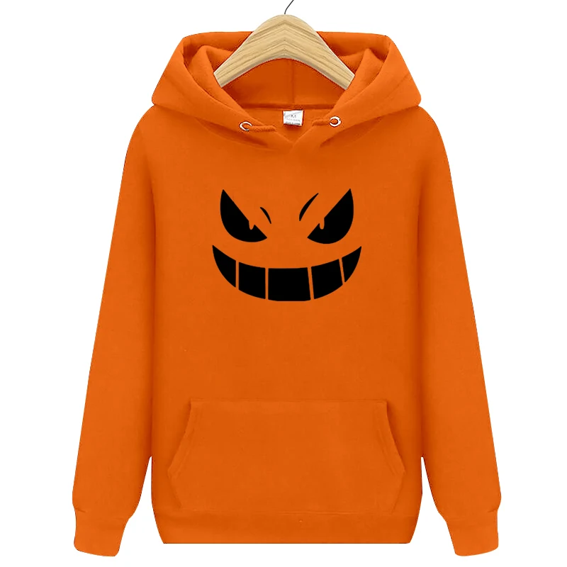 Харадзюку Покемон худи Gengar для мужчин женщин мальчиков и девочек осень весна