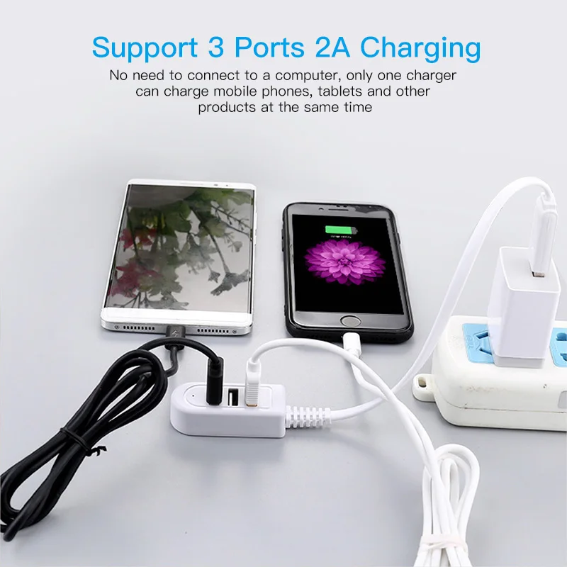 ANMONE 1 2 м USB 3 концентратор Кабель USB2.0 с адаптером питания мини 0 хаб для ноутбука ПК