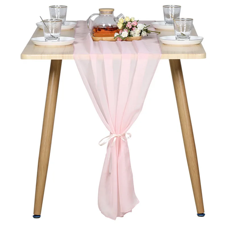 70 см x 3 м прозрачная шифоновая настольная дорожка однотонная струящаяся