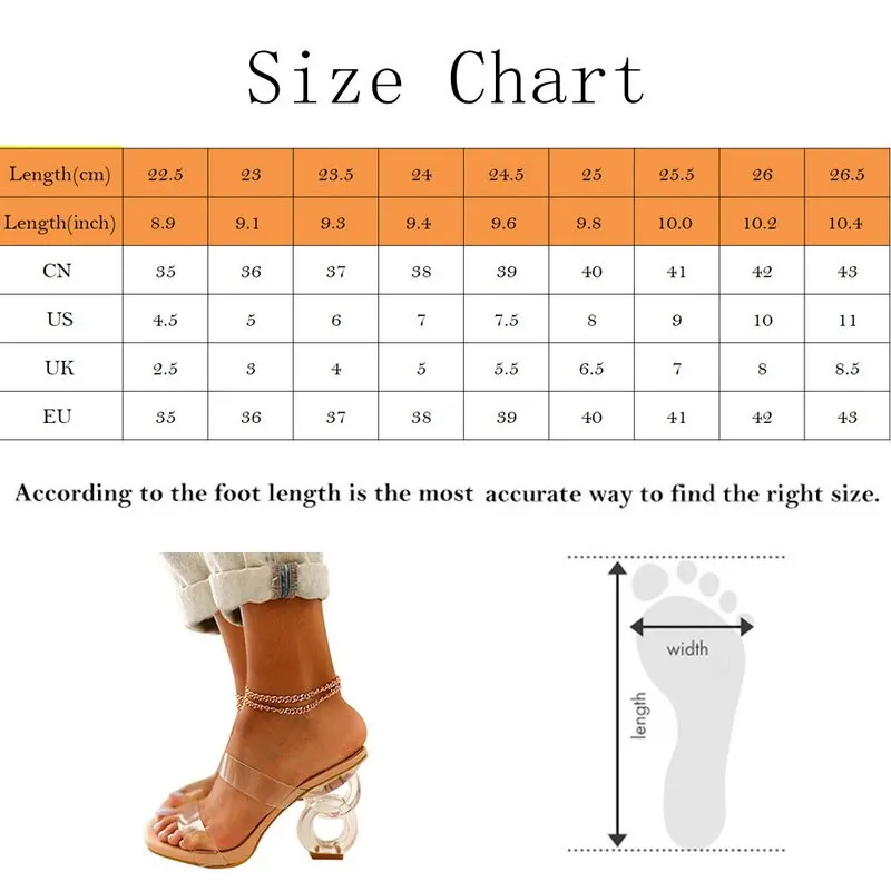 

2021 Summer Women's High Heel Sandals Fashion Transparent PVC Solid Color Open Toe Fashion Sexy Sandalias Mujer Size 43