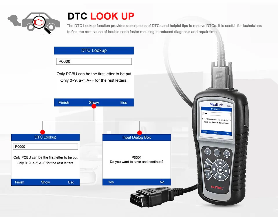 AUTEL Autolink ML619 OBD2 сканер CAN SRS ABS подушка безопасности Автомобильный диагностический