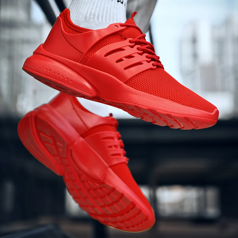 

Running Shoes for Man Sport summer breathable High quality For Walking sports male sneakers Trendy red shoes