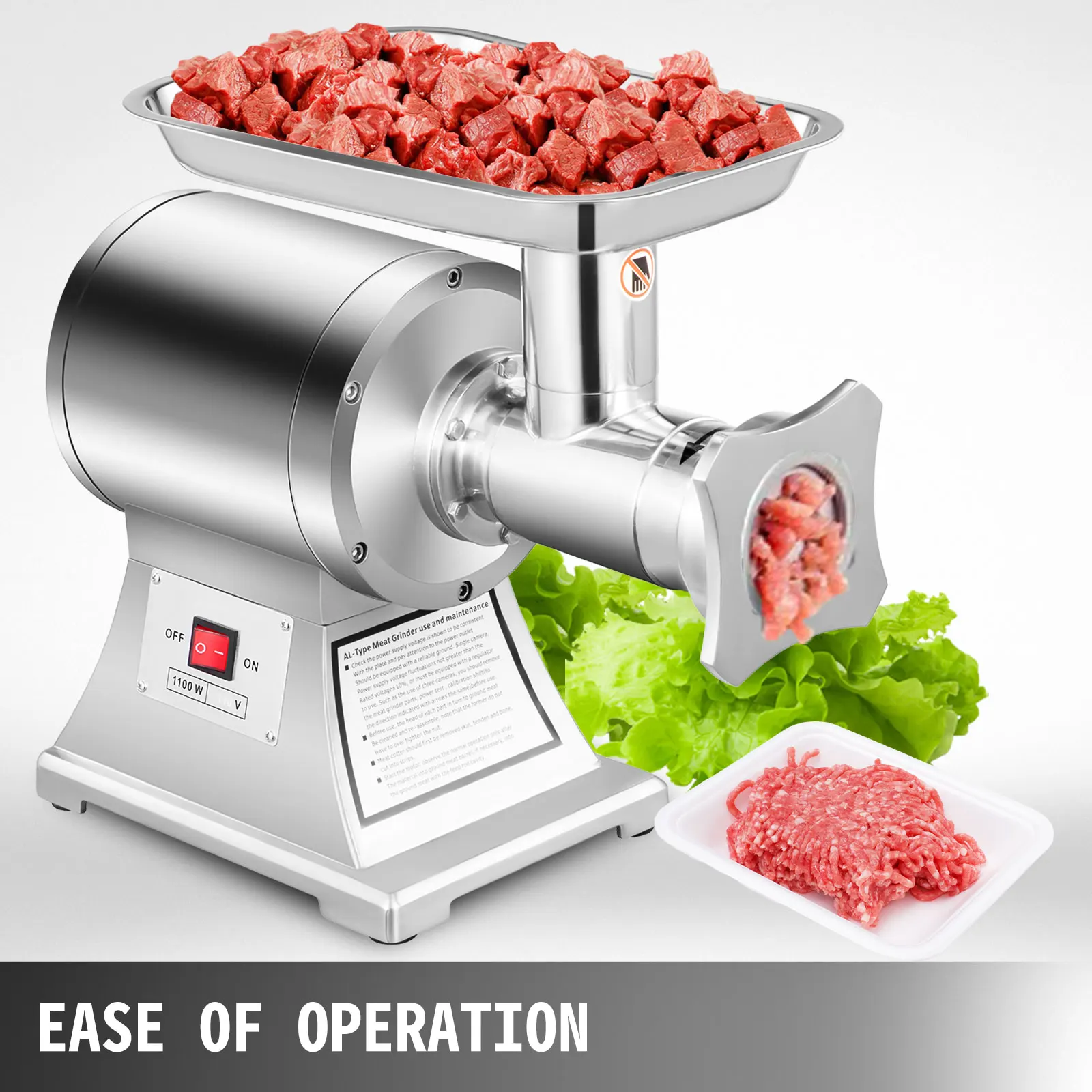 Электрическая мясорубка VEVOR 122/250 кг/ч портативный измельчитель Кухонный комбайн