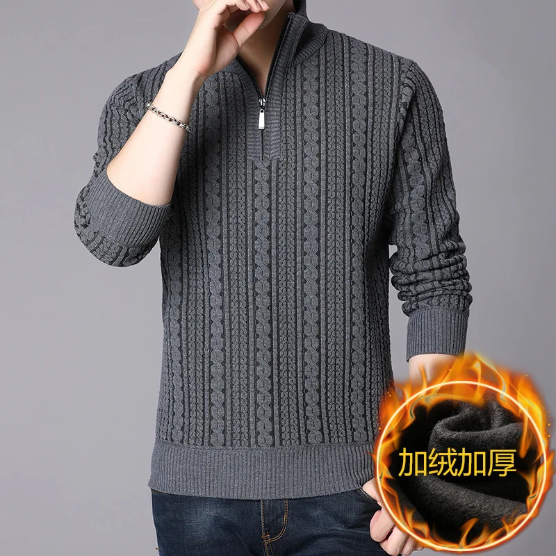

Зима-осень 2021, теплая вязаная Мужская одежда, плотный Повседневный свитер, пуловер для мужчин