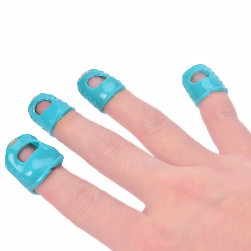 

4pcs Silicone Fingertip Protector Fingerstall Guitar String Finger Guard Against the Press Finger Ballad Guitar Accessories