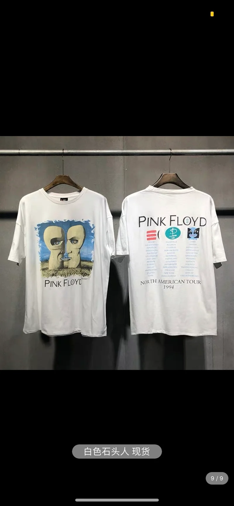 

Vintage T Shirt Men Women Vintage Washes Old High Street Band T-shirts Loose Hip-hop Trend Letter T-shirts