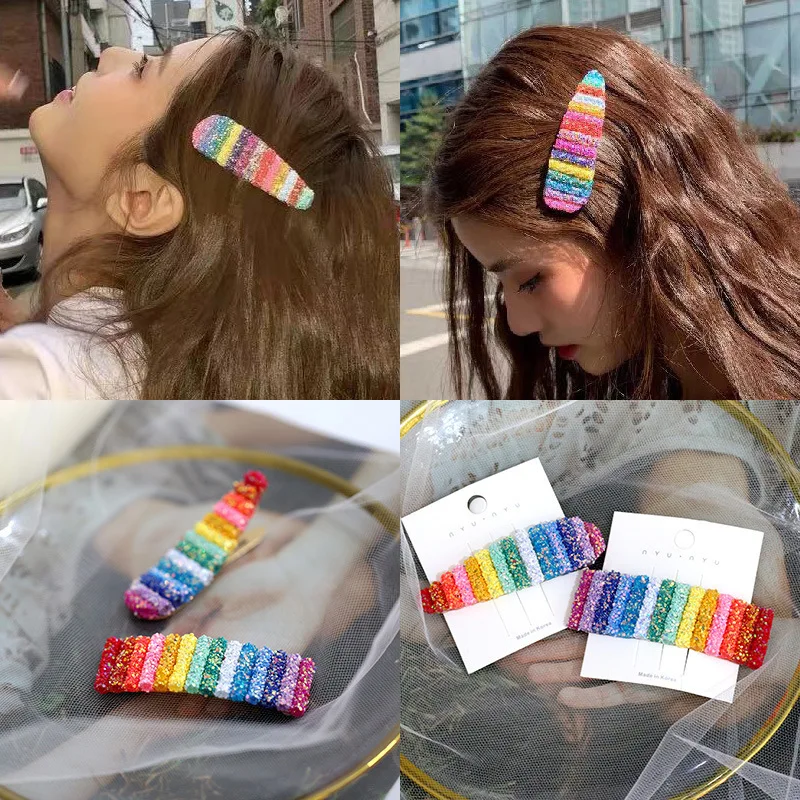 Хит продаж шпильки для волос 8 см цвета радуга блестящие ПВХ прозрачные трубки
