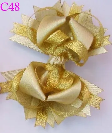 Бесплатная доставка-A 30 шт. рождественские банты для волос с перьями конфетный