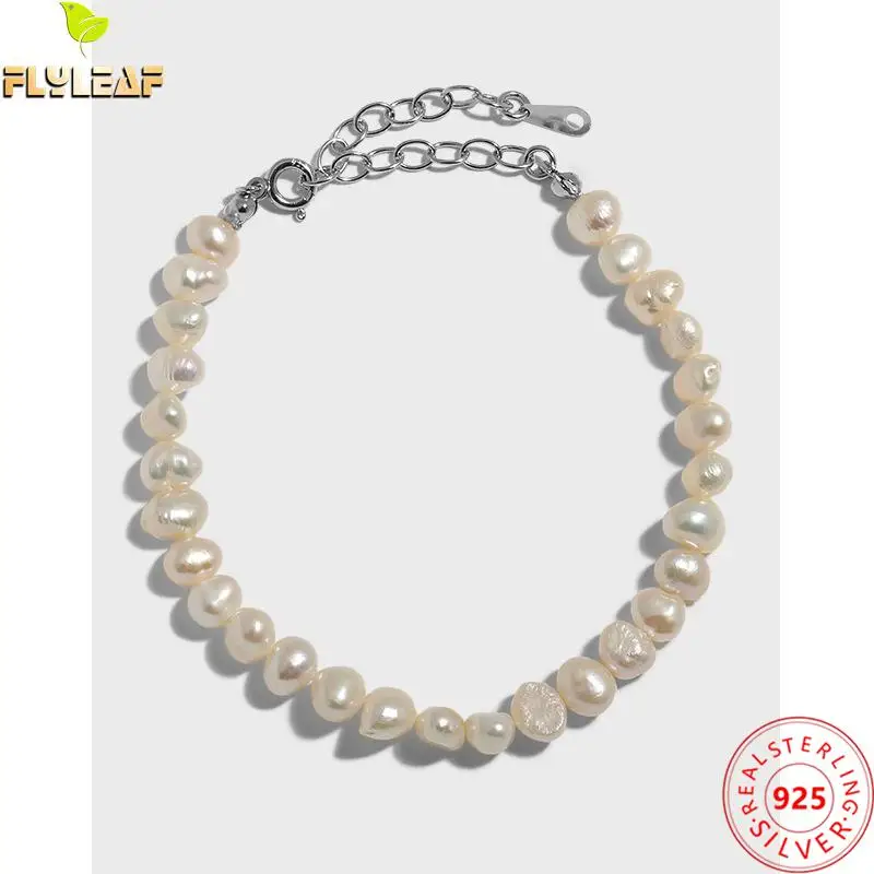 

Platinum Plating Freshwater Pearls Beaded Bracelet For Women 925 Sterling Silver Light Luxury Femme Fine Jewelry