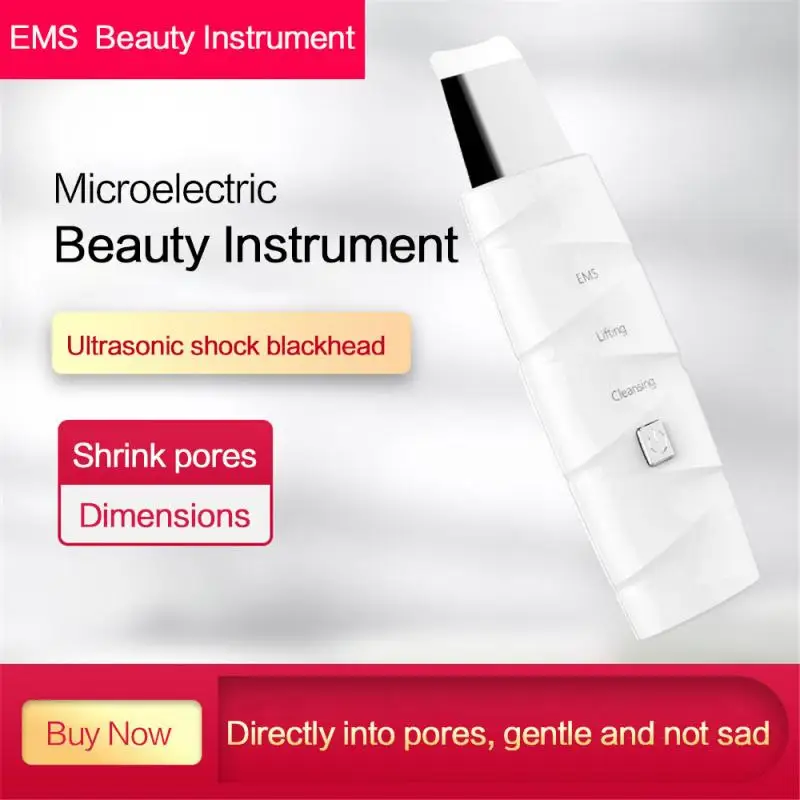 

Ultrasonic Facial Skin Scrubber Cleaner Ion Acne Blackhead Remover Peeling Shovel Cleaner Facial Massager Skin Care Lift Machine