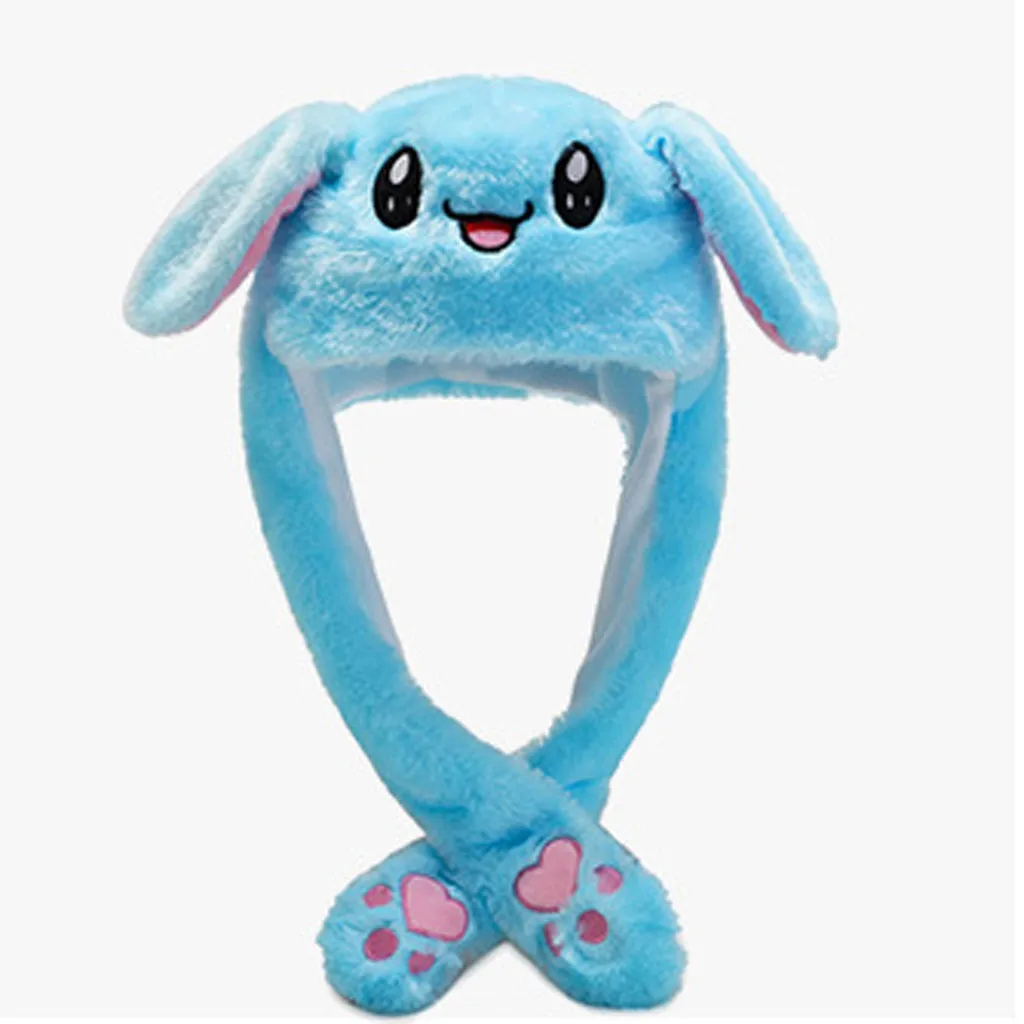 

Fashion Rabbit Hat Ear Moving Jumping Hat With Lamp Preppy Style Funny Toys Cap Good Gift For Women Girls Hat Rabbit Hot Sale