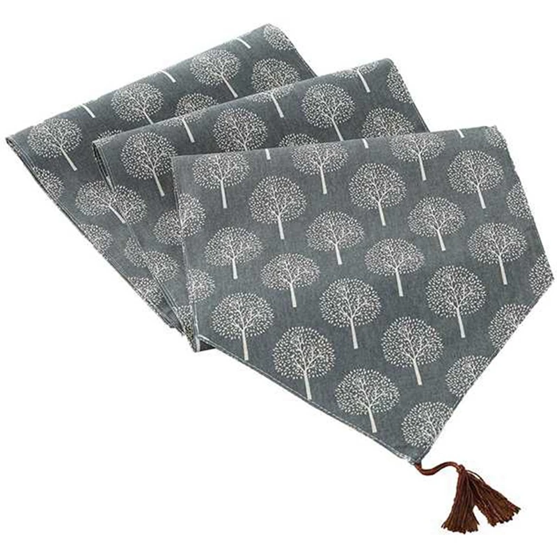 

Деревенская скатерть моющаяся с цветочным узором и кисточкой, для комода, шарфа, столовой, кофейного дома, настольное украшение