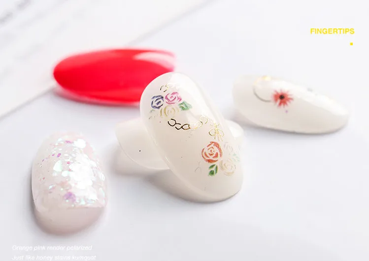 

Newest WG181005-04 20 3d nail sticker transparent nail decals rhinestones DIY decorations tools for nail accessory