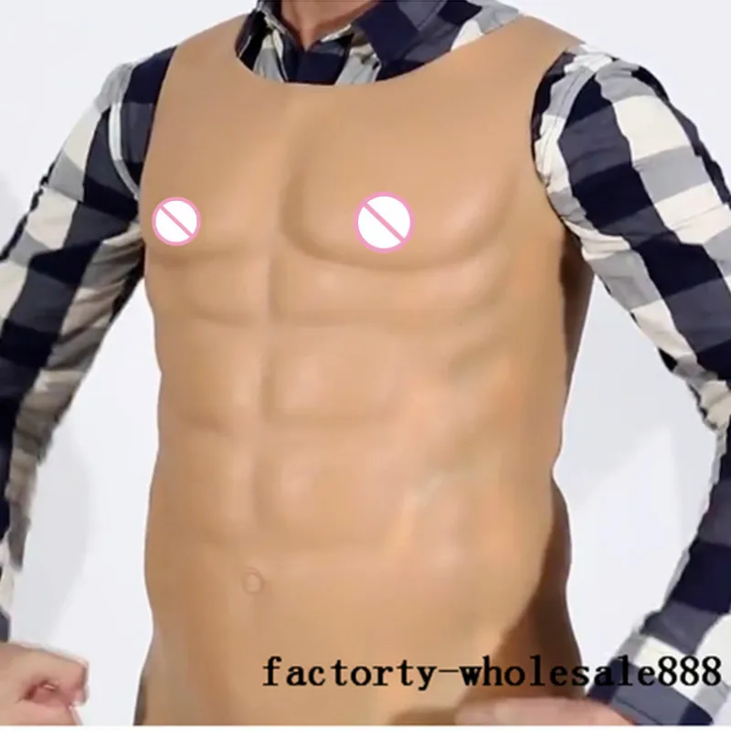 Новый сильный мужской жилет для мышц Мужской силиконовый реалистичное боди