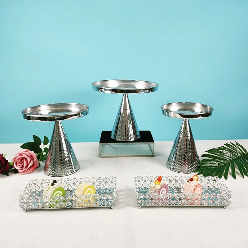 

5pcs Cake Stand Round Cupcake Stands Metal Dessert Display Cake Stands, Gold