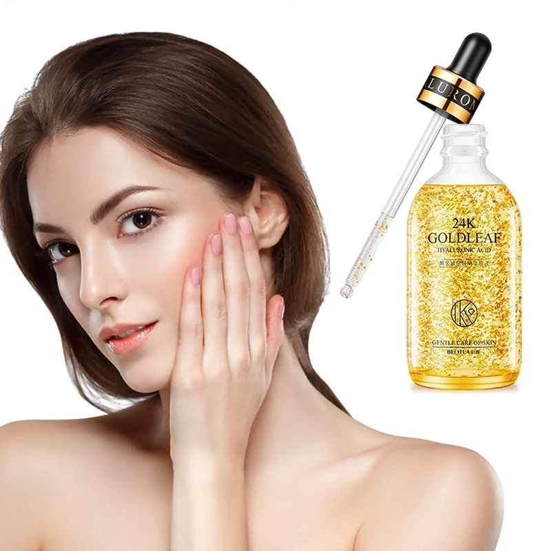 

24k Gold Hyaluronic Acid Face Serum Moisturizer Anti Aging Anti Wrinkle Acne успокаивает чувствительную кожу Крем-эссенция для ухода за лицом