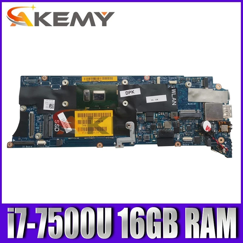 

Original Laptop motherboard For DELL XPS 13 9350 9360 i7-7500U Mainboard CN-0VPVXX LA-D841P SR2ZV with 16GB RAM DDR4
