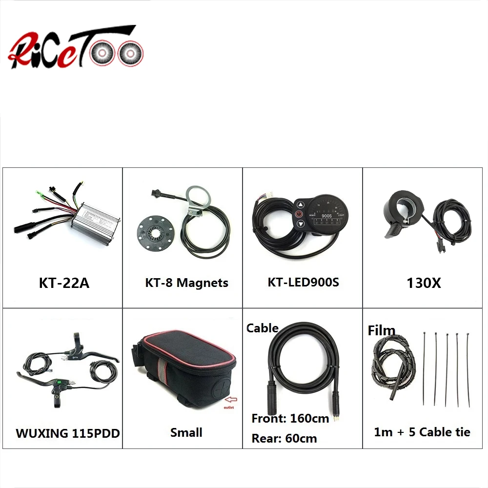 

RICETOO Intelligent Display KT-22A Controller for 36V/48V 500W Conversion Kit Electric Bicycle Whole Accessories for Ebike Refit