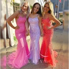 Модные светло-фиолетовые тюлевые платья русалки для подружек невесты, новое платье на тонких бретелях для свадебной вечеринки, вечерние платья для милой