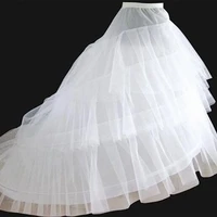 high quality white petticoat train crinoline underskirt 3 layers for wedding dresses bridal gowns