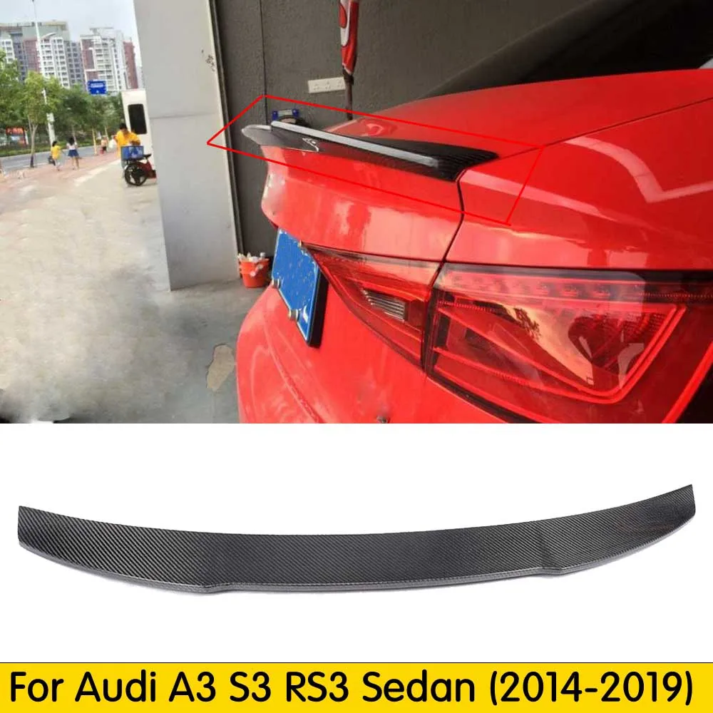 Для A3 S3 8V задний спойлер для багажника крыло Audi седан 2014 2019 углеродное