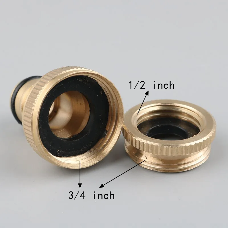 1pc Brass 1/2" To 3/4" Female Thread Quick Connectors Washing Machine Car Wash Faucet Tap Joints Garden Irrigation Hose Adapter | Дом и