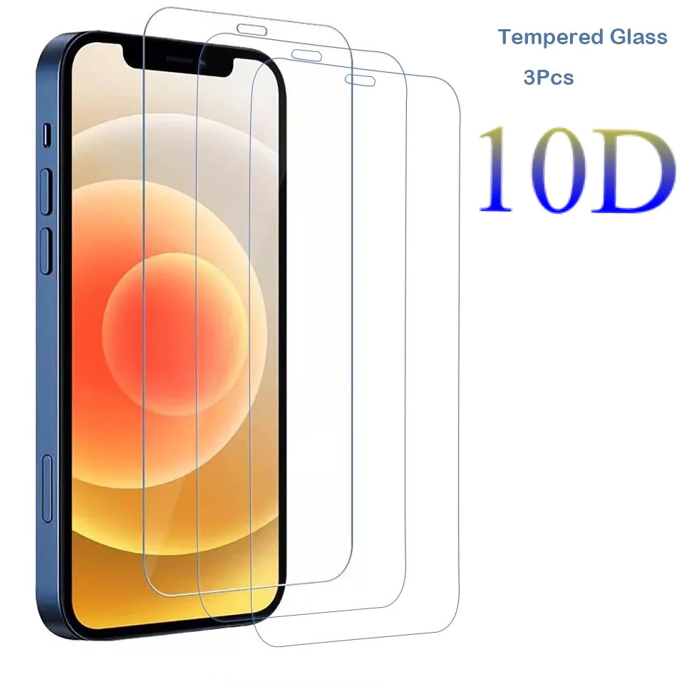 10D 3 шт. закаленное стекло на iphone 13 Pro Max Mini 12 11 защита для экрана iPhone X XR 8 7 6s Plus 5c