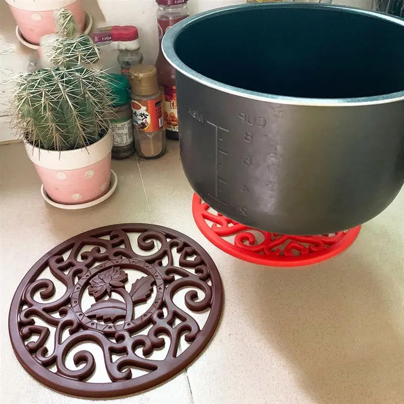 Круглый силиконовый коврик для чайника с теплоизоляцией и защитой от ожогов