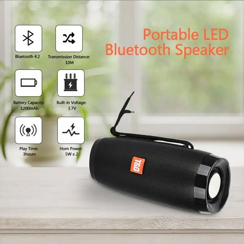 Светодиодный 10 Вт беспроводной bluetooth динамик стерео Бас Сабвуфер Колонка Сода портативный звук бум водонепроницаемый AUX FM радио Музыкальный динамик