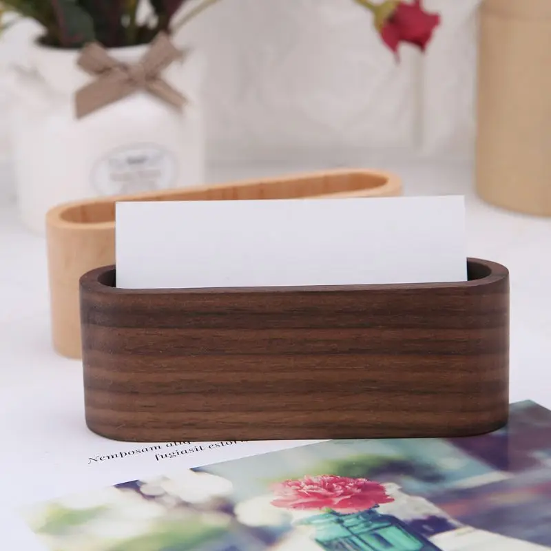 

Деревянный стол визитная карточка стенд держатель памятки коробка для хранения Органайзер орех бук дерево