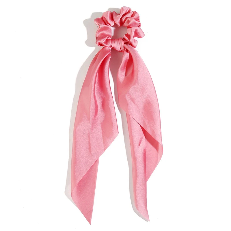 2 Pink Модные аксессуары для волос, длинный шарф, ленты, резинка для волос для женщин, галстук-бабочка, эластичный конский хвост, держатель, резинки для волос для девушек, аксессуары для волос - Цвет: 2 Pink