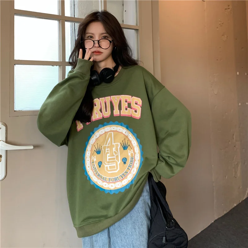 

Autumn and Winter Dark Green American Campus Retro Emperor Rac