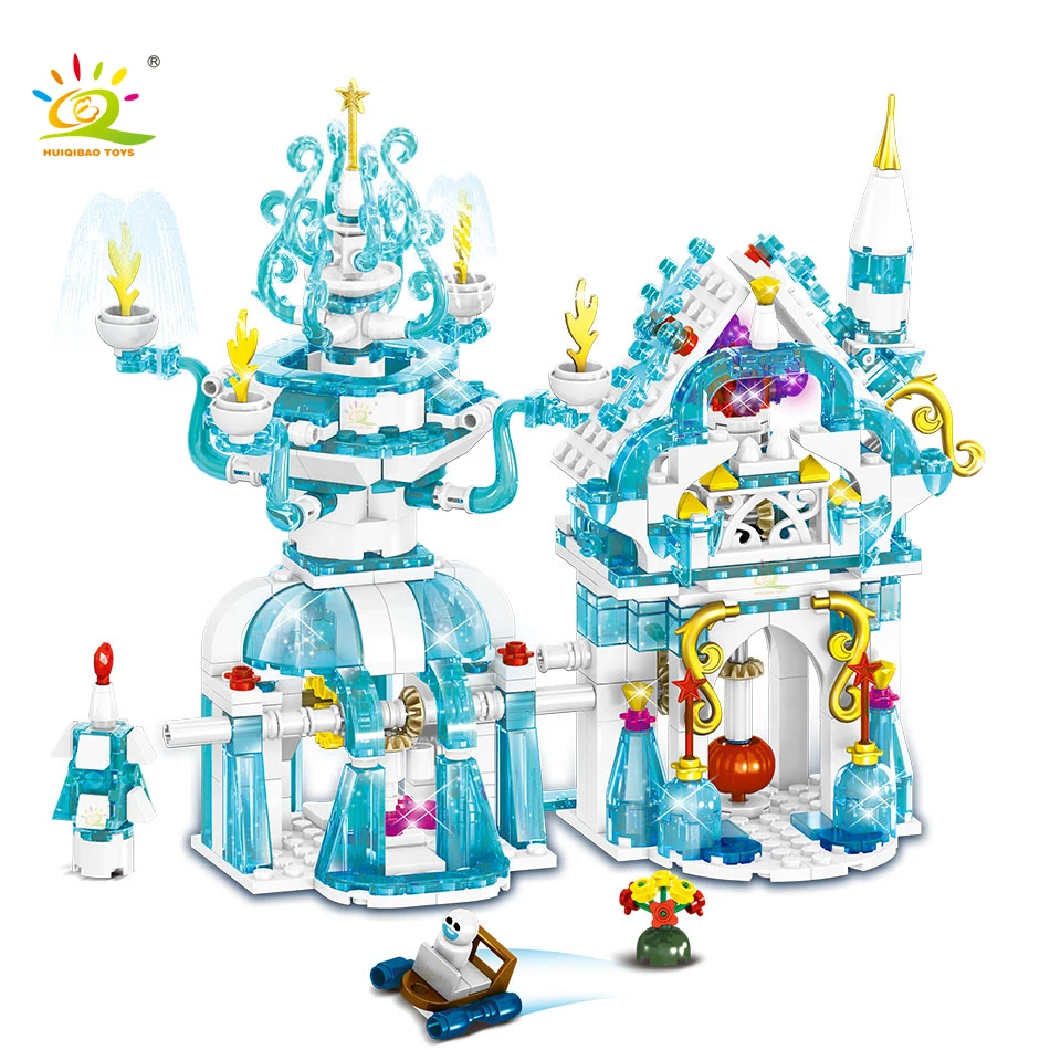 

483pcs 4IN1 Winter Snow House Castle Princess Building Blocks Girls Bricks with Figures For Friends Children Birthday Toys Gift
