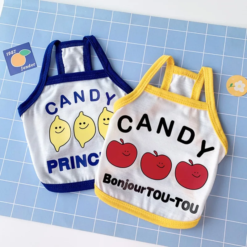 

Весна и лето Собака жилет на лямках с принтом в виде собаки, футболки одежда для маленьких собак щенков котов; Сезон весна дышащие жилет для ...