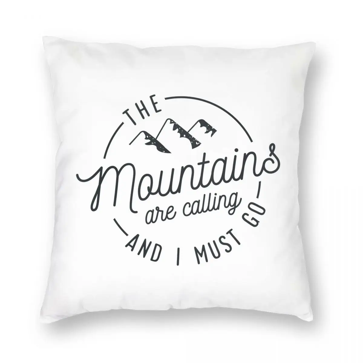 

The Mountains Are Calling I Must Go Square Pillowcase Polyester Linen Velvet Zip Decor Throw Pillow Case Sofa Cushion Cover