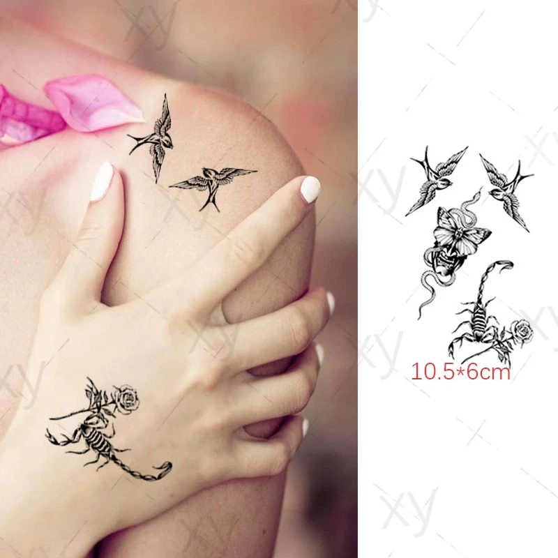 Waterproof Temporary Tattoo Stickers Spider Candle Moon Cross Children Black Body Art Fake Tattoos for Men Women |