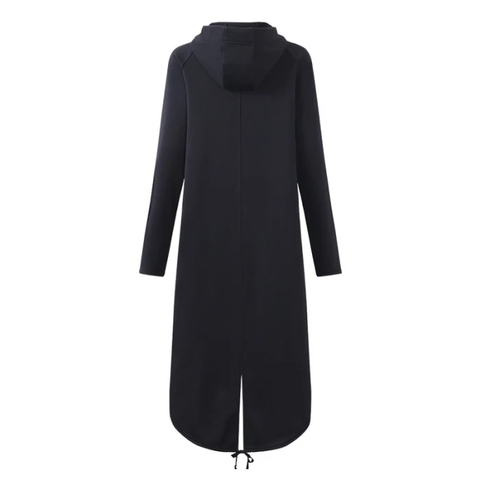 Women Autumn Overcoat Zipper Cotton Hooded Long Sleeves Female Windbreaker Plus Size HSJ88
