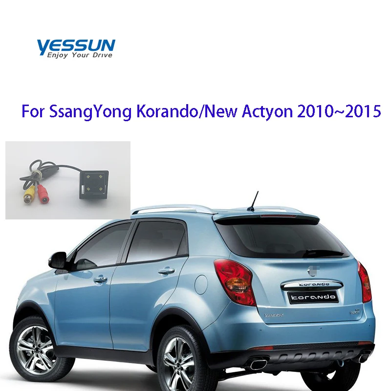 

Yessun HD 1280*720 рыбий глаз камера заднего вида для SsangYong Korando/Новый Actyon 2010 2011 2012 2013 2014 2015 набор парковочных приборов для автомобилей