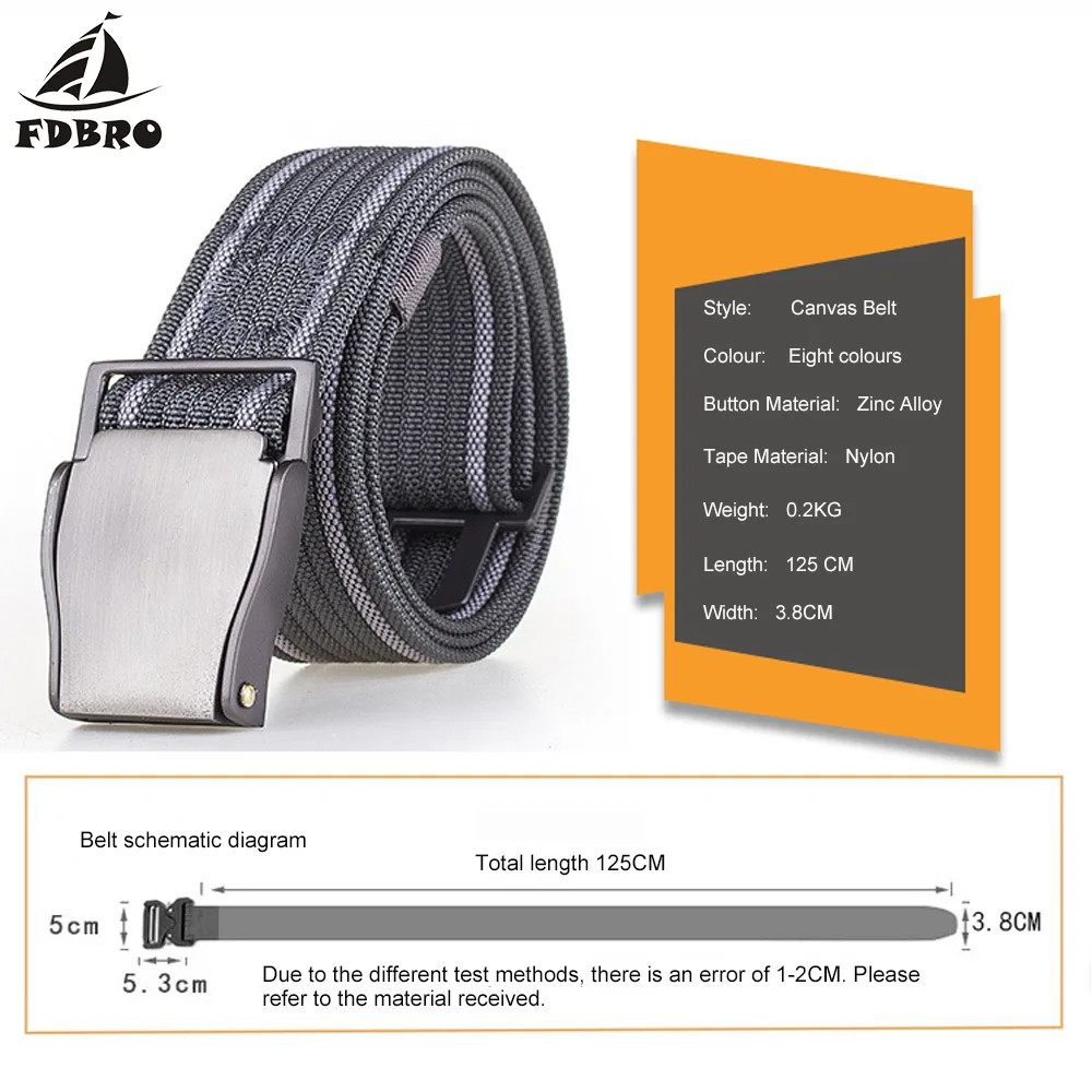 Мужской и женский ремень с пряжкой FDBRO однотонный Повседневный из плотного