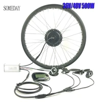 snow bike conversion kit someday 36v48v500w electric bicycle whole waterproof cable front wheel hub motor with lcd6 display