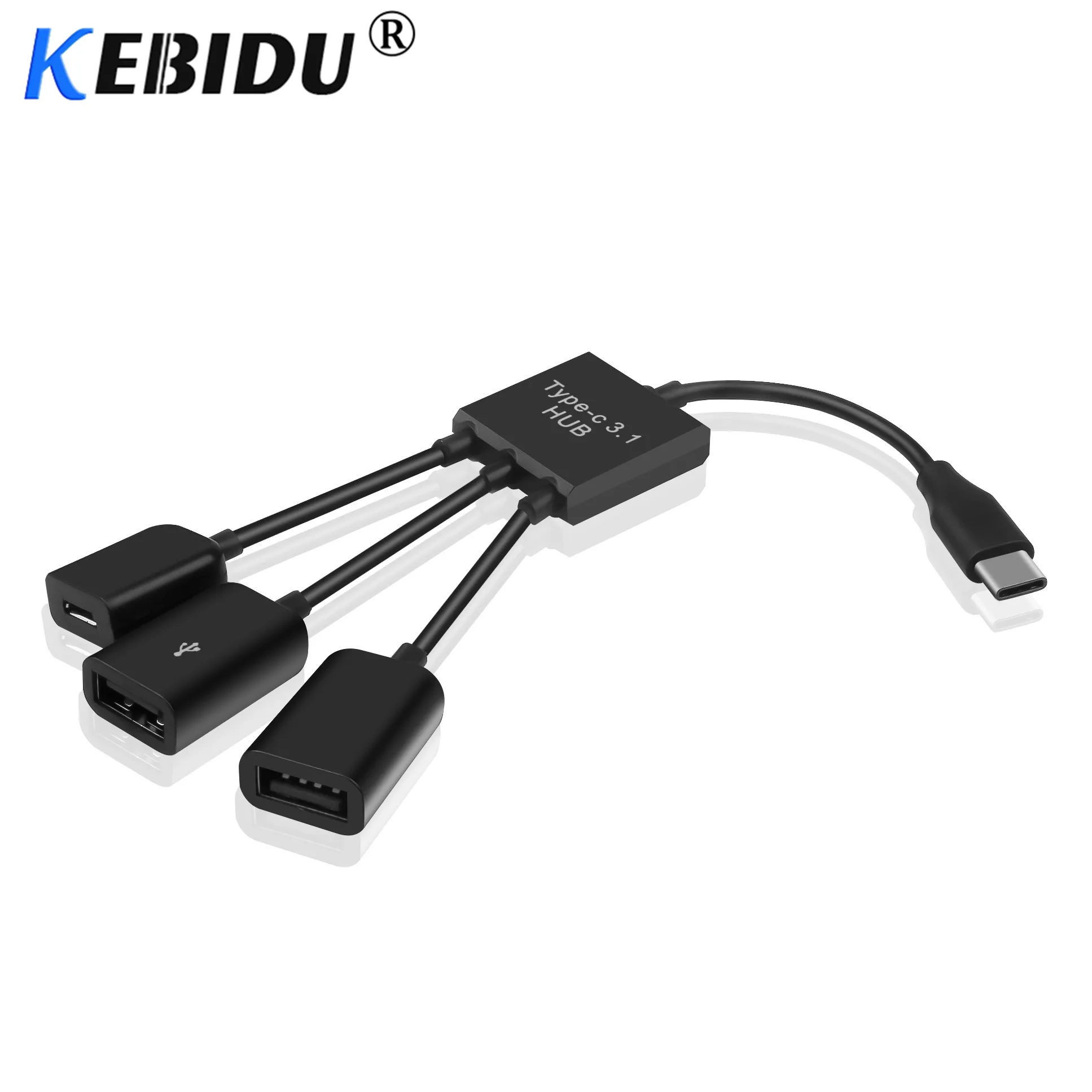 Кабель зарядный Kebidu OTG с 4 портами USB Type-C и Micro | Компьютеры офис
