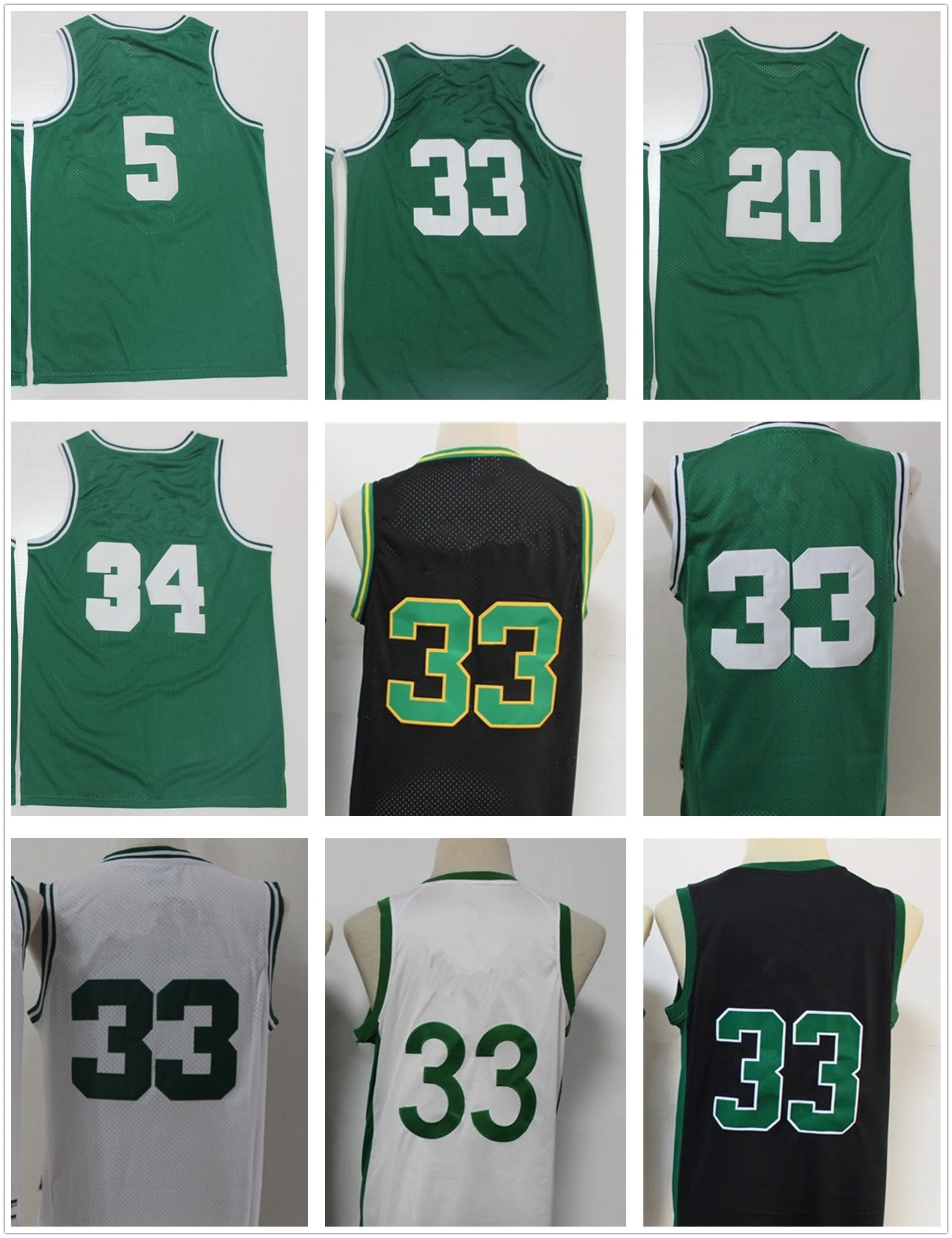 

Boston High qulality #33 #20 #34 #5 Men Women Youth Throwback basketball jerseys Cotton embroidery version with logo