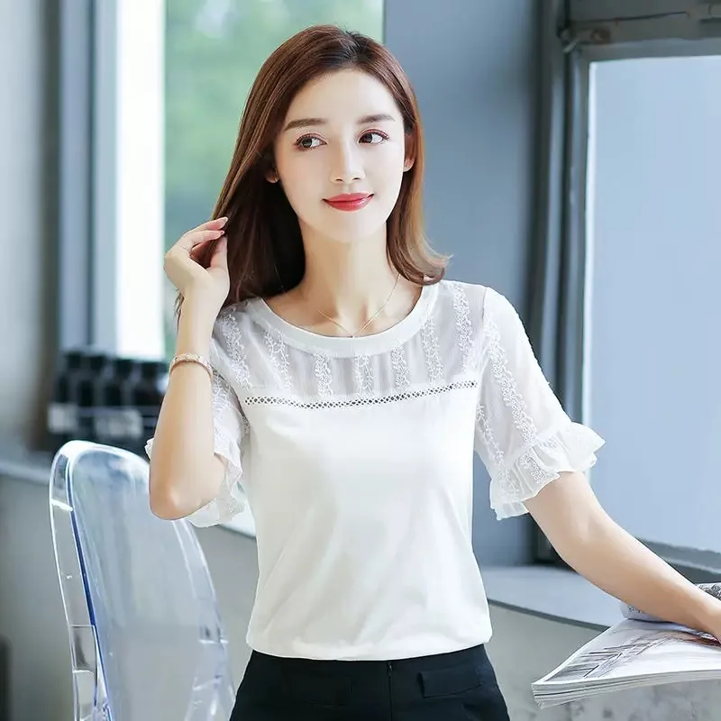 

Women black Cotton Fashion Cotton Ladies Tee Shirt Short Sleeve Tops Tee Shirt